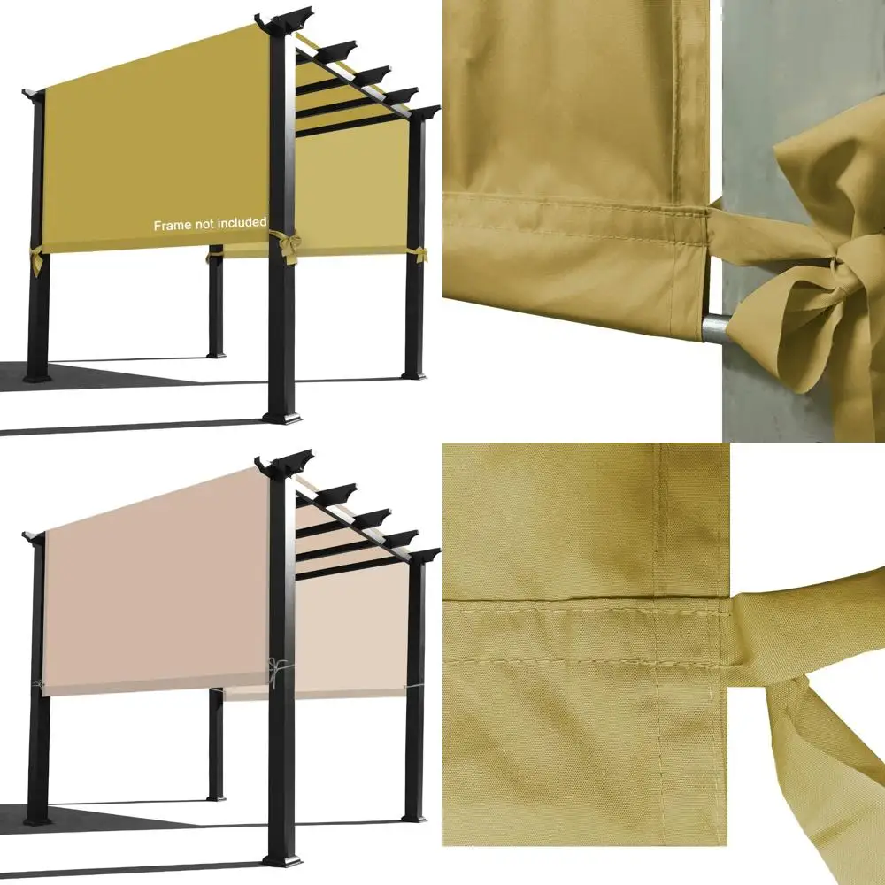 

Waterproof Outdoor Pergola Canopy Replacement Cover - Patio Sun Shade Cover, 15' x 6.5', Sand Color