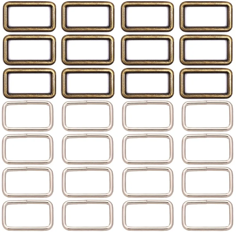 100pcs/lot Metal Thickness Handbag Leather Bag Purse Strap Belt Web Rectangle Square D Ring Buckle Clasp
