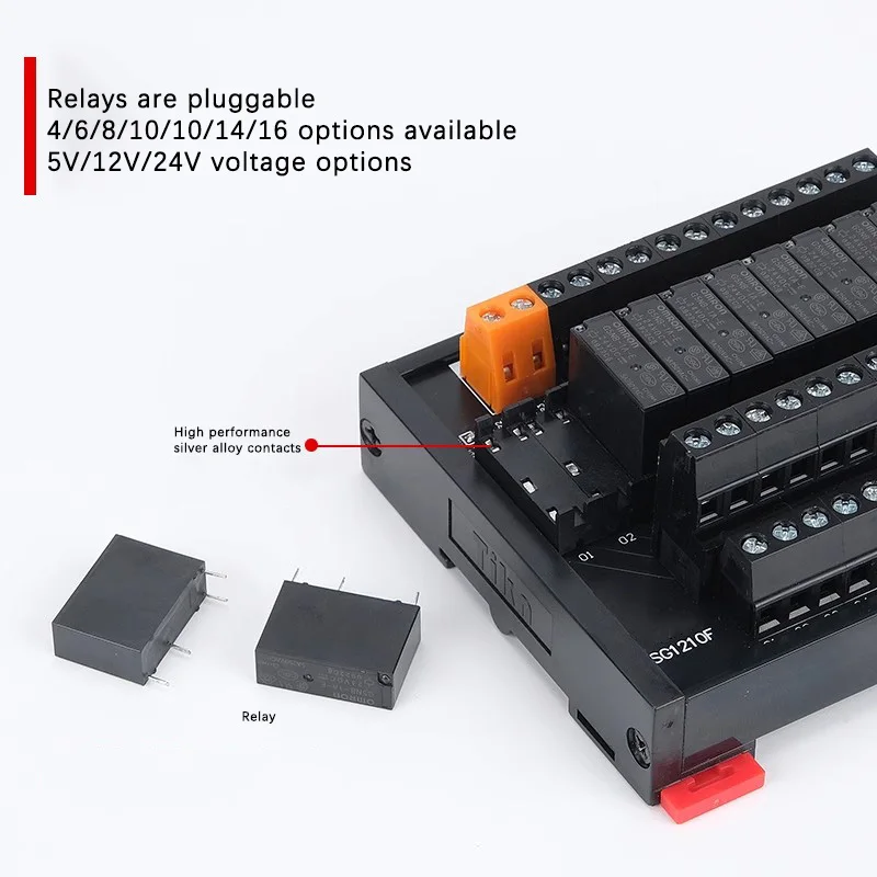 Relay Combination Module Group DC 24V 12V 5V Intermediate Relay Module SG0810 NPN/PNP Universal 1NO