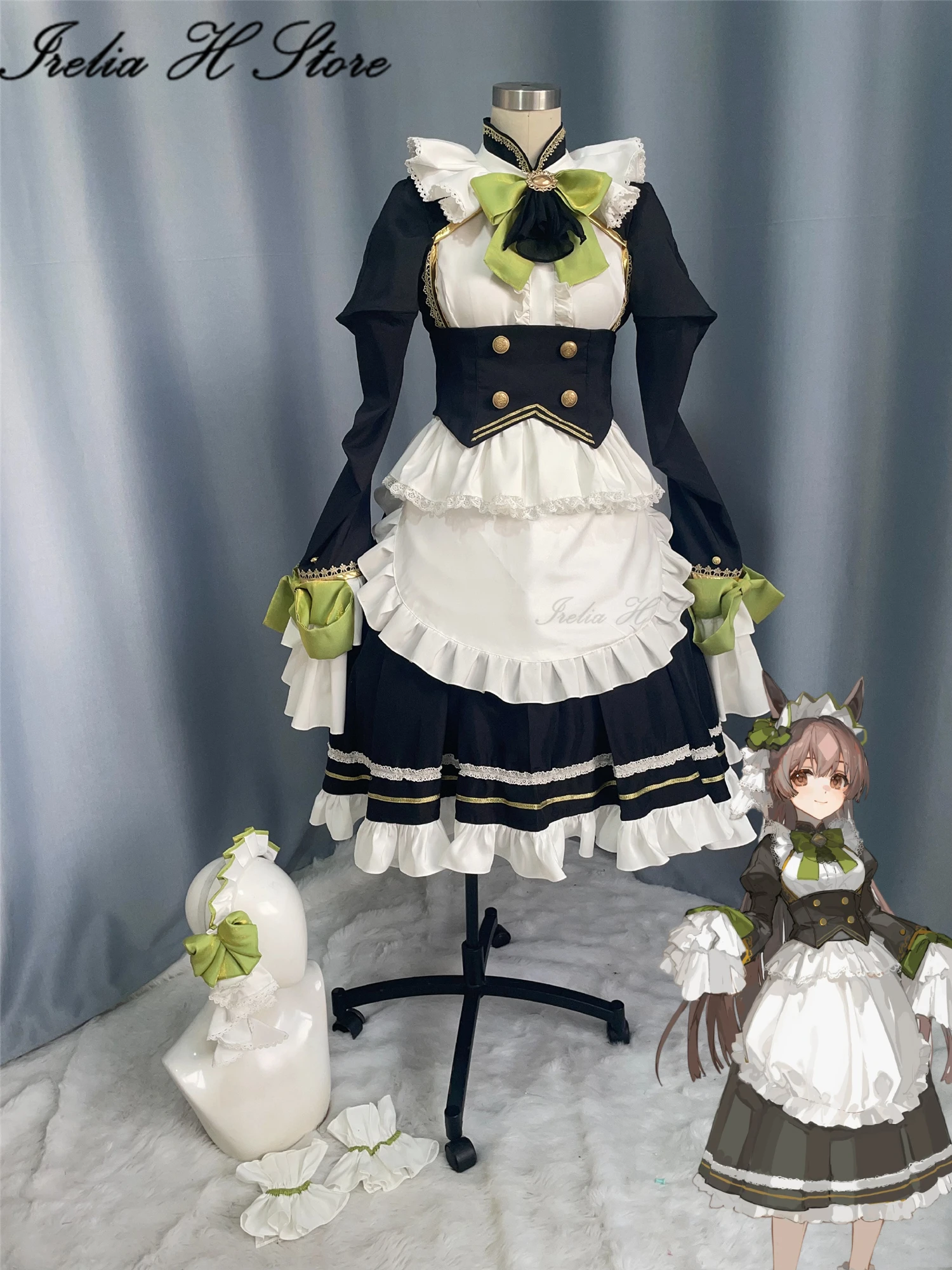 Irelia H Store Pretty Derby Satono Diamond Mejiro Bright Rice Shower Kitasan Black Maid dress Cosplay Costume Anime dress