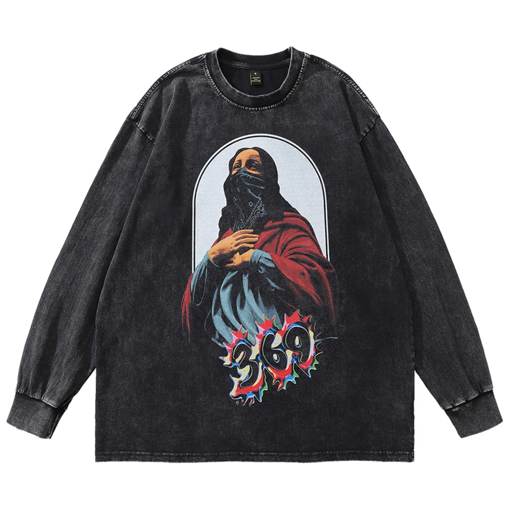 

Printing Hip Hop Tshirt Men Autumn Crew Neck Hipster T-shirts Wahs Cotton Tee Streetwear Clothing