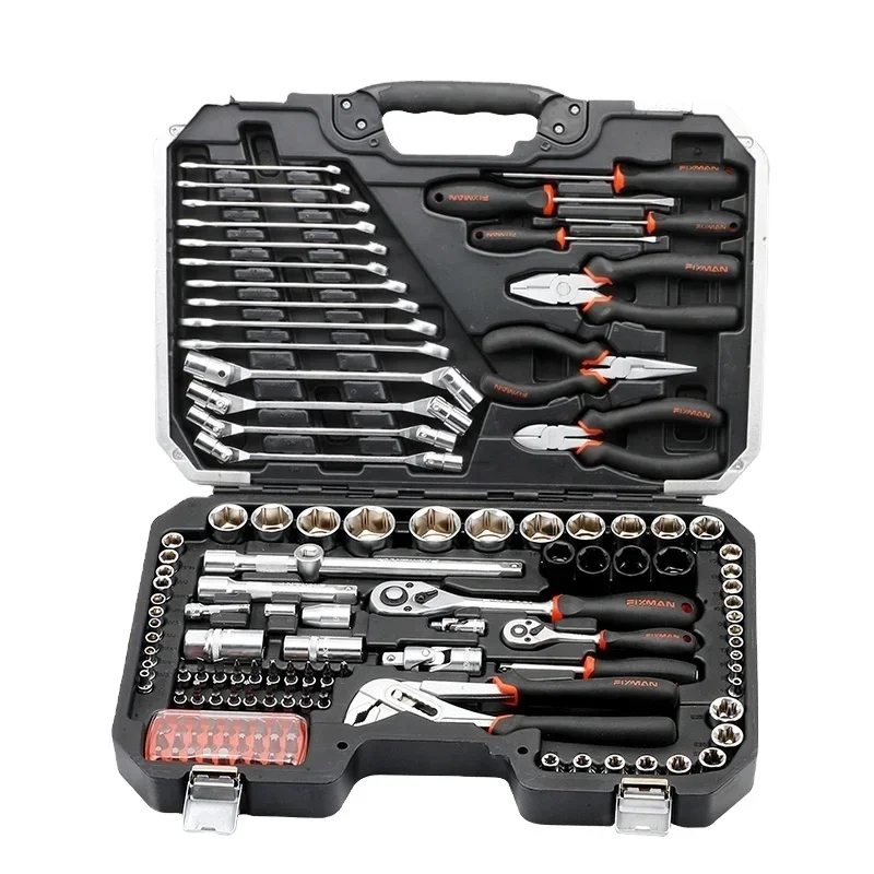 

FIXMAN Customized 1/2"& 1/4" Wrench Ratchet Socket Household Mechanic Hand Tool Kit Set Professional Box