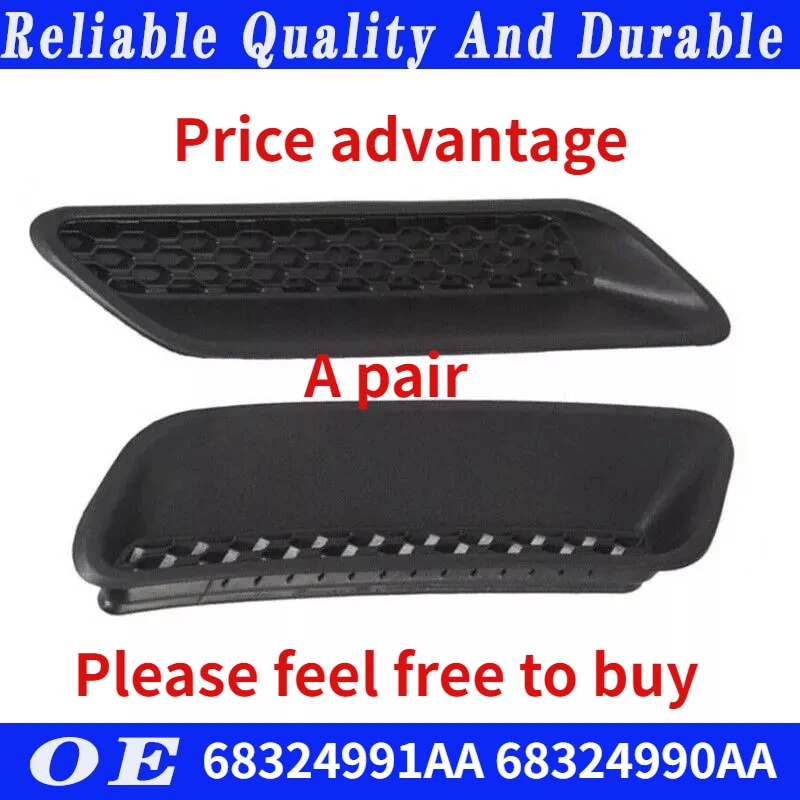 

A pair High quality Hood Scoop Inserts 68324990AA 68324991AA For Dodge Ram 1500 2009-2018 car accessories