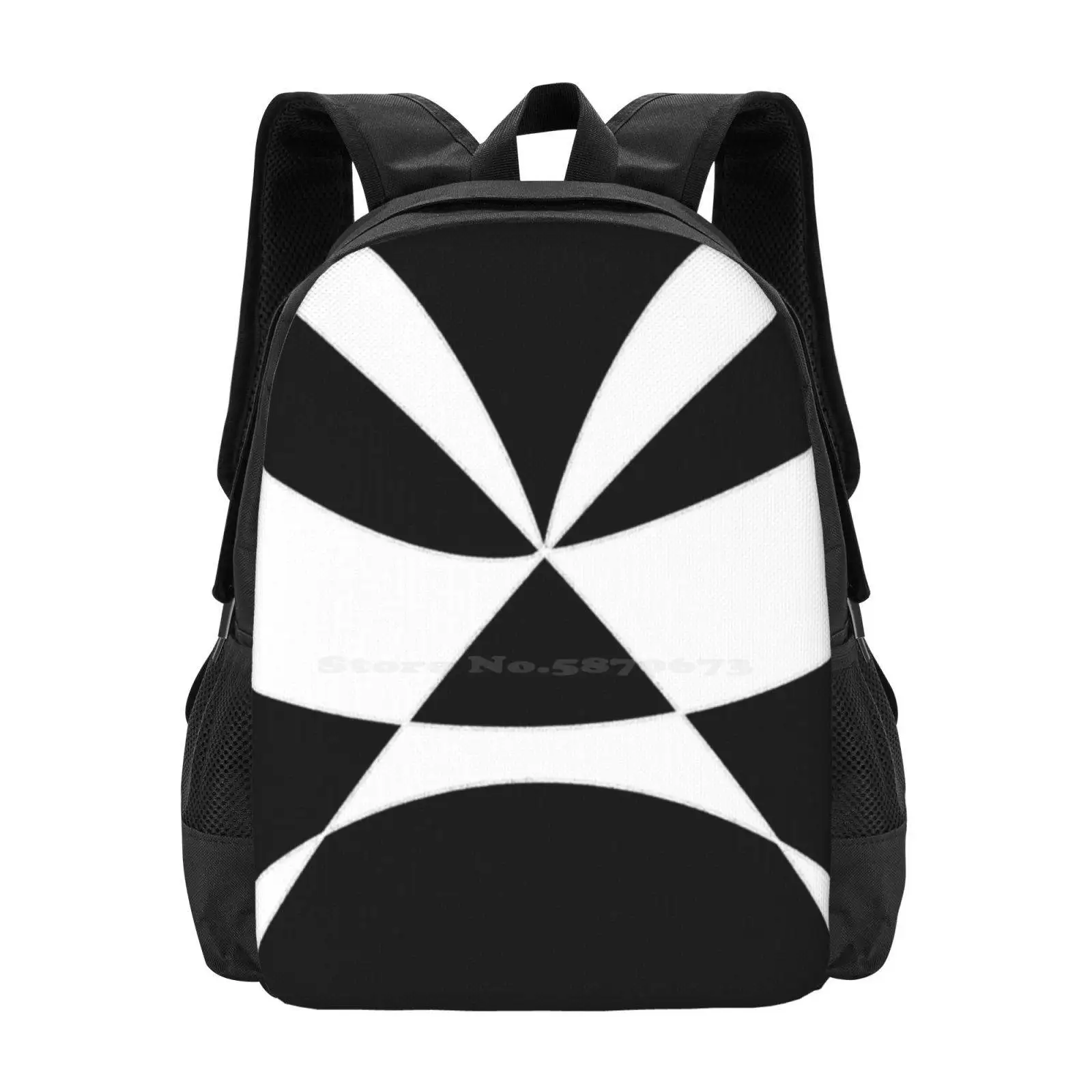 Masked Hot Sale Schoolbag Backpack Fashion Bags Black And White Abstract Halloween