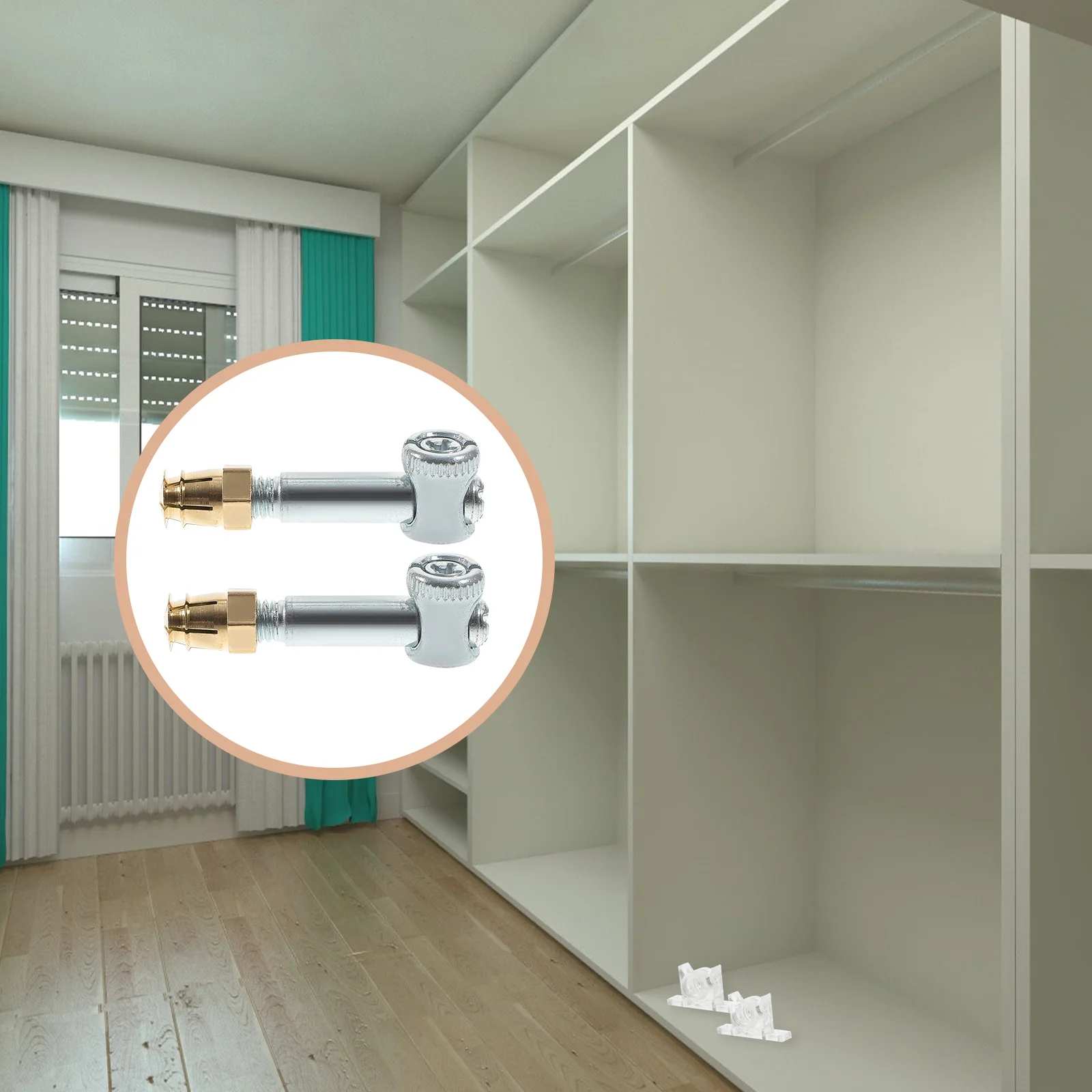 

1 Set Invisible Connector For Furniture Copper Iron Fastening Screw Sturdy Easy Install Cabinet Repairing Hardware Kit Screws