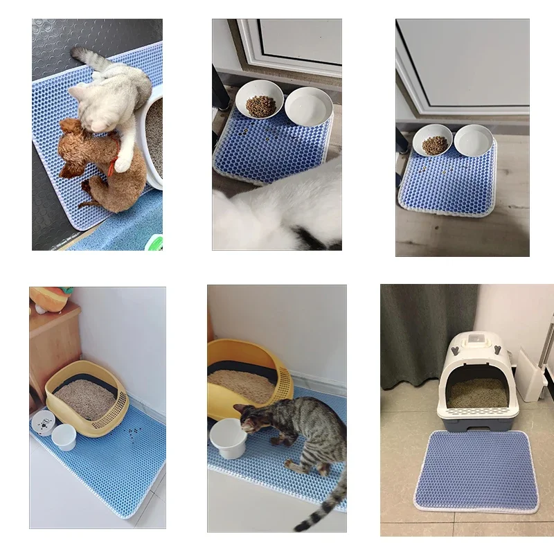 Cat Litter Mat with Gift Double Layer Waterproof Pet Litter Box Mat Non-slip Sand Cat Pad Washable Bed Mat Clean Pad Products