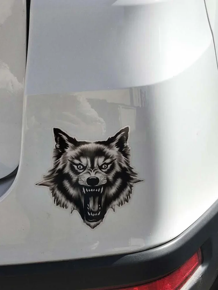 A Ferocious Wolf Quality PVC Car Sticker Decal13.5cm*13.2cm