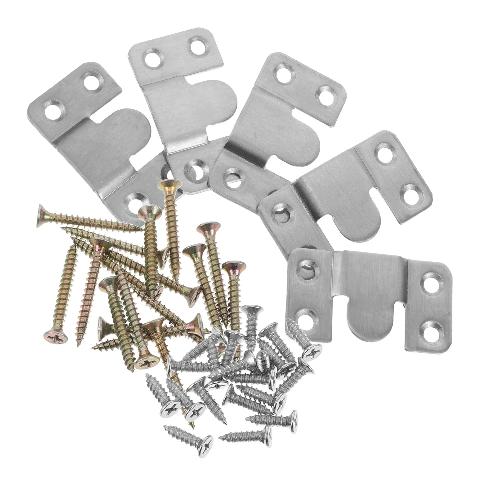 

4 Pairs Interlocking Flush Mount Bracket Picture Hanging Hooks Stainless Steel Heavy Duty Picture Hanger Hanging Buckle Furnitur