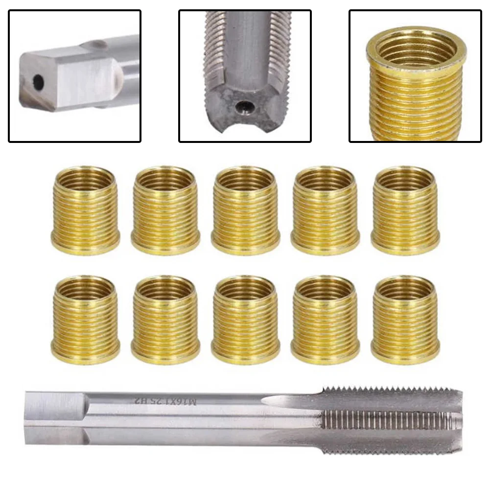 Thread Repair Tools Gasoline Engine Metal M-14*1.25 Inserts & M16*1.25 Tap Kit For Gasoline Engines,generators,diesel Engines