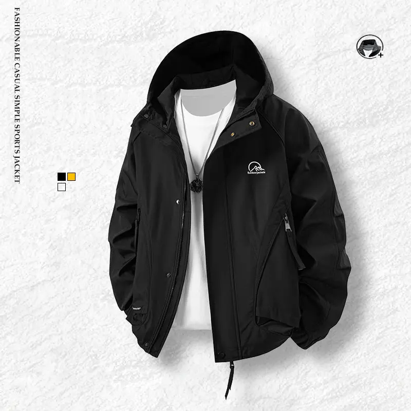 Sports Hooded Jacket Autumn Casual Fashion Warm Jacket Loose Outdoor Running Fitness Exercise Jacket Male Trendy Sports Jacket