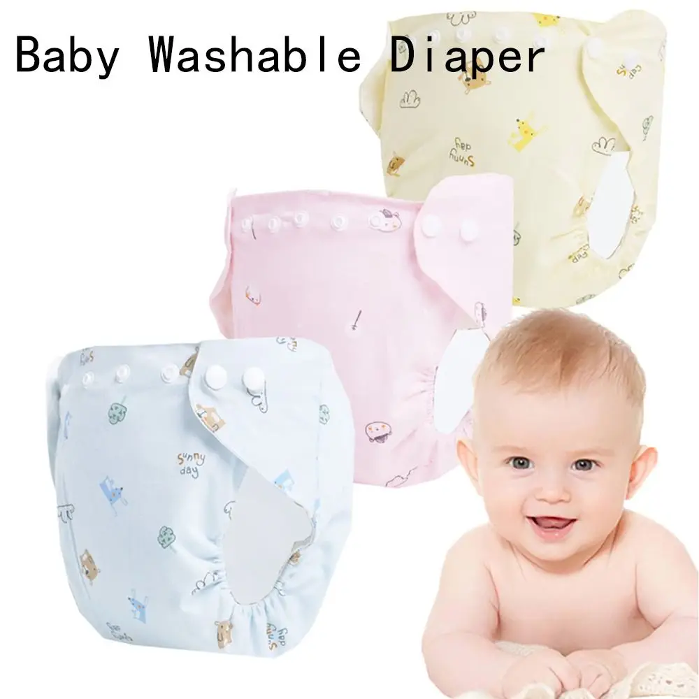 

S M L Baby Washable Diaper Convenient 0-18 Months 3-14kg Cloth Diapers Leakproof with Buckles Reusable Nappy Newborn Kids