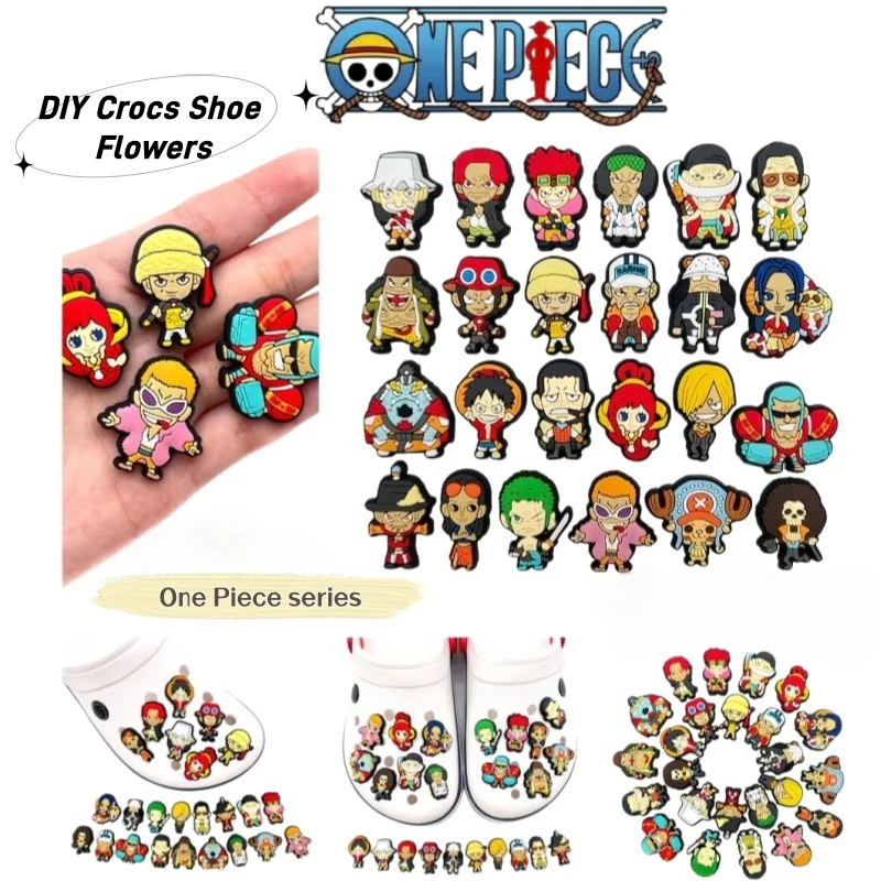 Single One Piece cartoon anime Crocs accessory shoe buckle cute DIY shoe accessory shoe flower detachable decorative buckle
