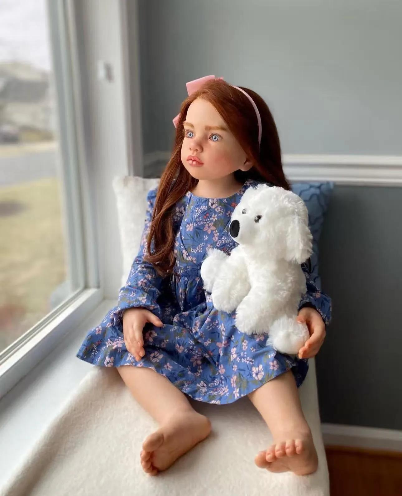 40in Reborn Doll Lovely Toddler Girl Rooted Hair Cloth Body Realistic Kits Gifts