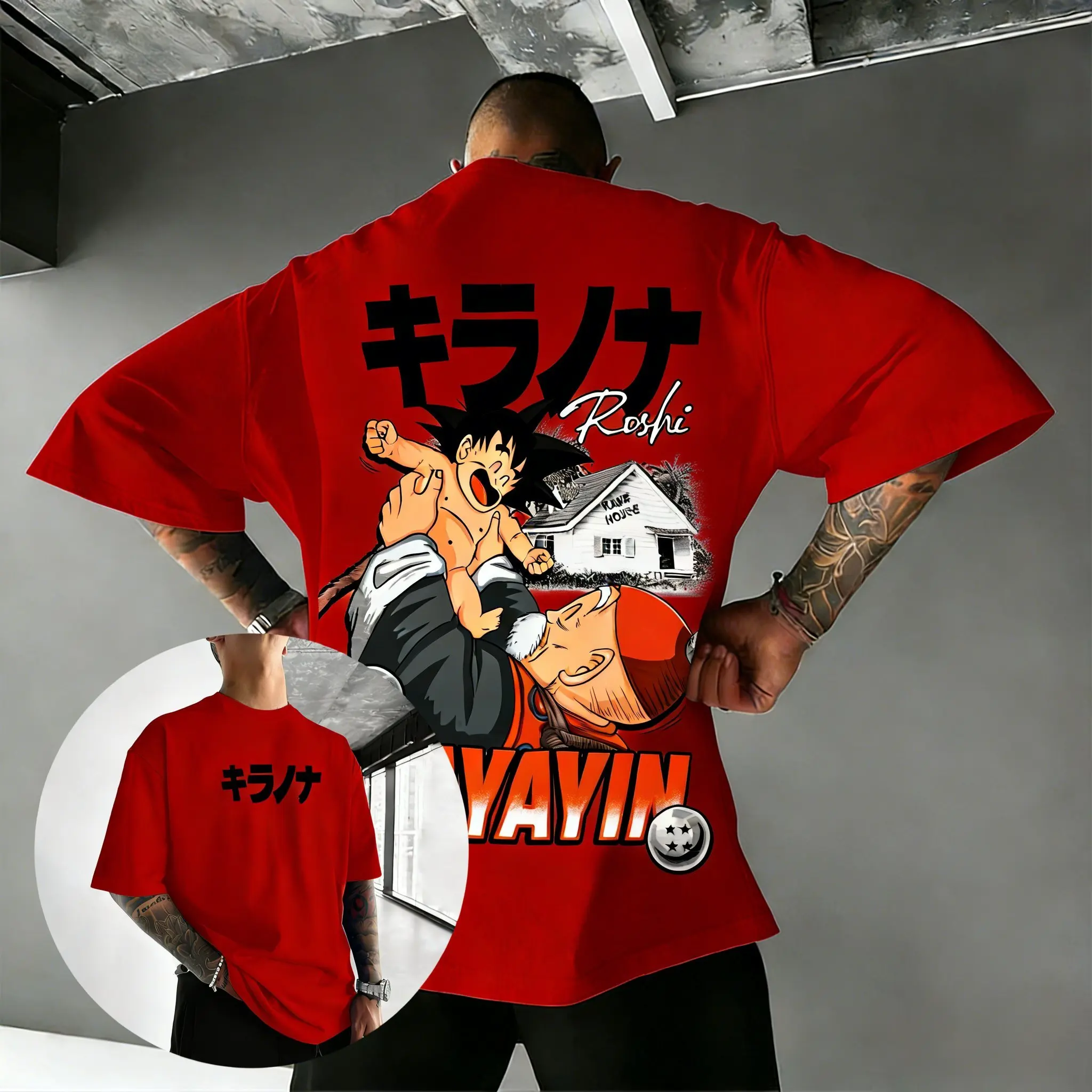 

Футболка с рисунком из аниме Dragon Ball Roshi для мужчин и женщин, летняя футболка с короткими рукавами, повседневная футболка, уличная одежда, винтажный принт с героями мультфильмов, повседневная одежда