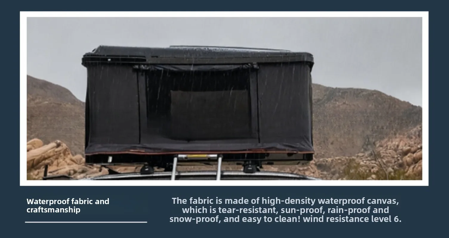 Square Hard Shell ABS Composite Roof Top Tent Waterproof Impact Resistant for SUV Off-Road Self-driving Camping Shelter