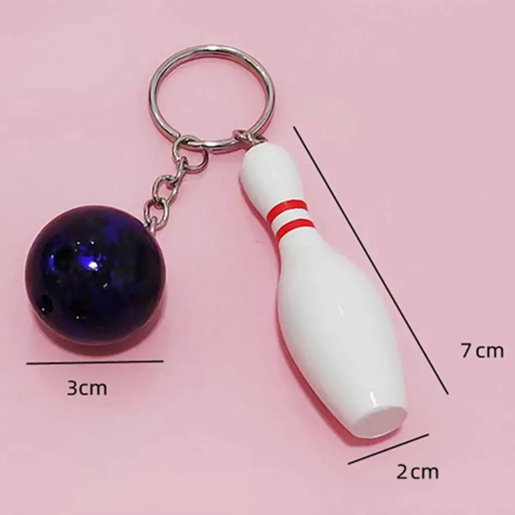 Car Key Chain Bowling Mini Ball Shape Smooth Surface Key Ring Easy Installation Sports Keyring Pendant Man Women Gift