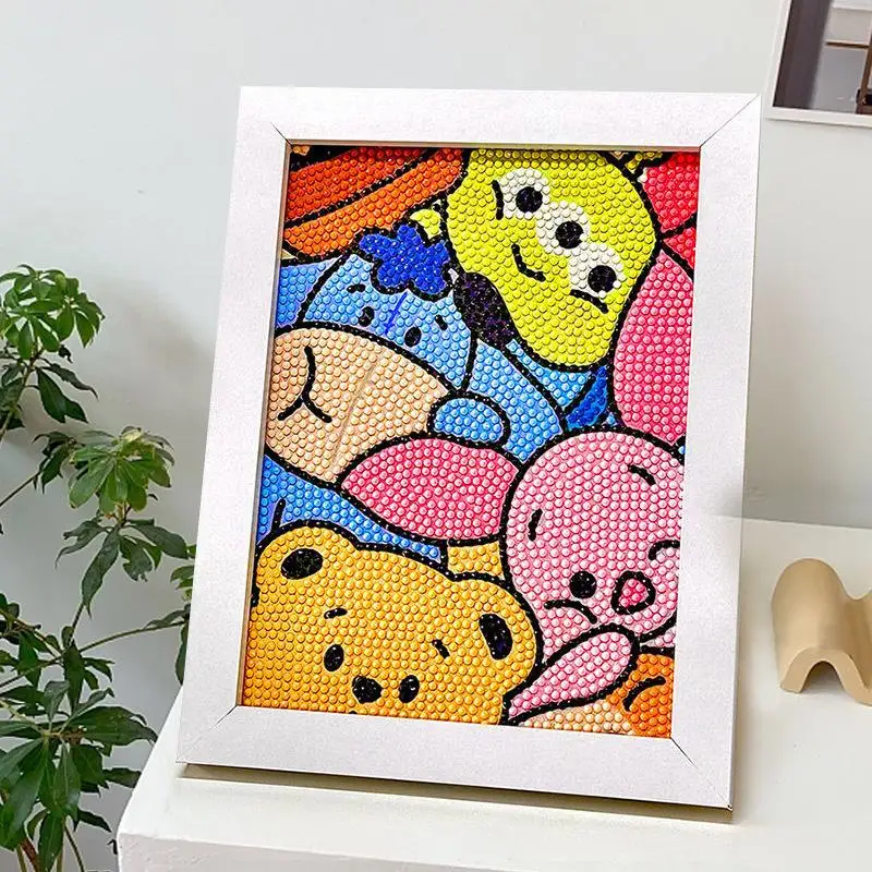 

New Cartoon Diamond Sticker Art For Children's DIY Handcrafts Diamond Painting With Frame An Intelligent Toy Gift And Decorative