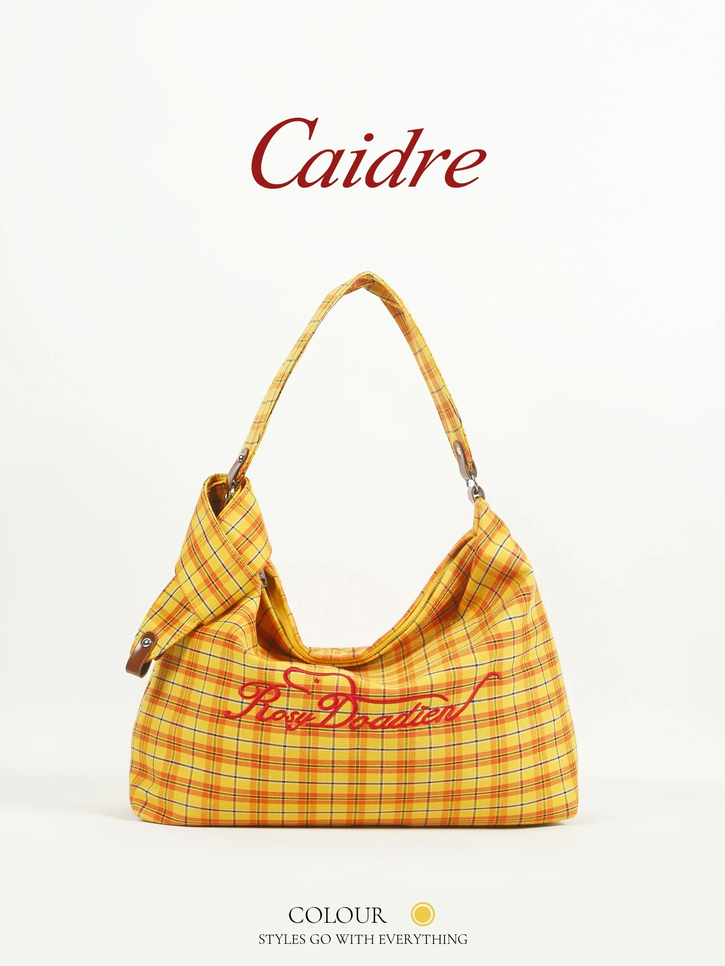 

Caidre American College Style Canvas Tote Bag Women's Commuter Shoulder Bag Underarm Bag 2026 New Fashion Pure Color