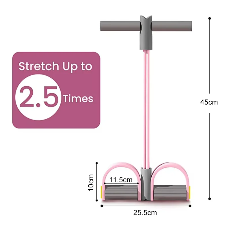 4-Tube Resistance Bands Yoga Pedal Puller Elastic Pull Rope Fitness Equipment for Abdomen Waist Arm Training view 3