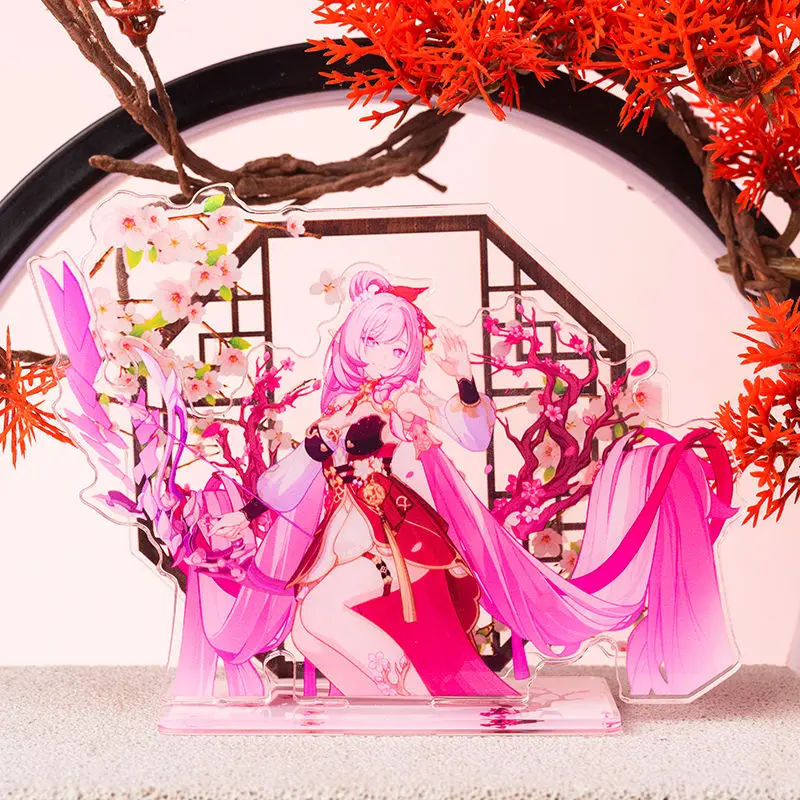 Honkai Impact Miss Pink Elf Elysia 12cm Acrylic Figure Stand Model Plate Desk Decor Standing Sign Collection Ornament Fans Gifts