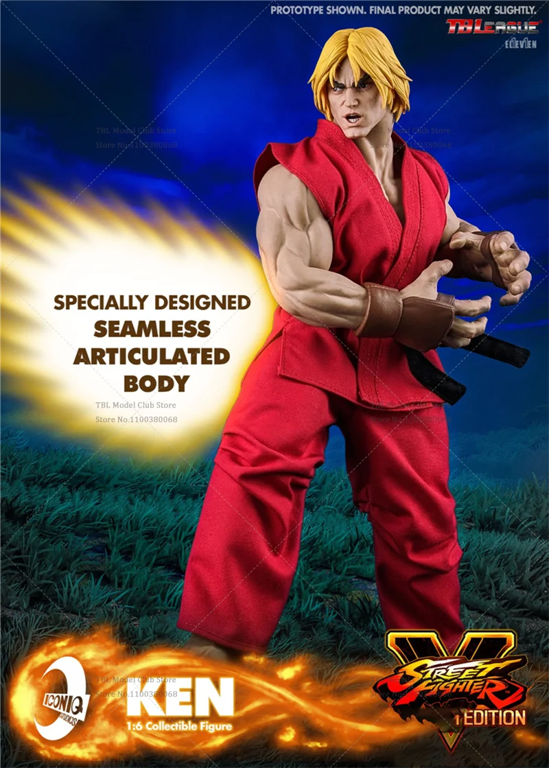 Iconiq Studio Capcom IQGS-04 1/6 Scale Ken Masters ญี่ปุ่นคลาสสิก Street Fighting เกม 12 นิ้วชุด Action Figure ทหาร