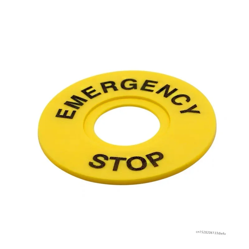 22MM 40 Hole 60 Hole Emergency Stop Button Switch Label Box Sign Warning Circle ZB2-BY9330C