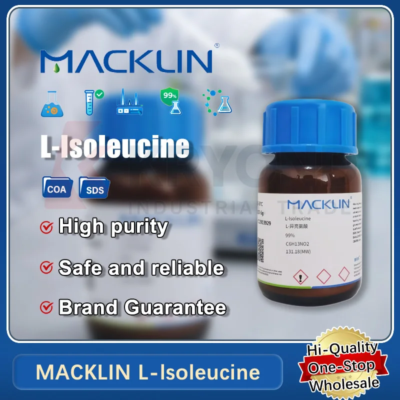 MACKLIN L-Isoleucine CAS 73-32-5 Amino Acid with consistent quality white crystalline powder sealed bottle reliable supply pack