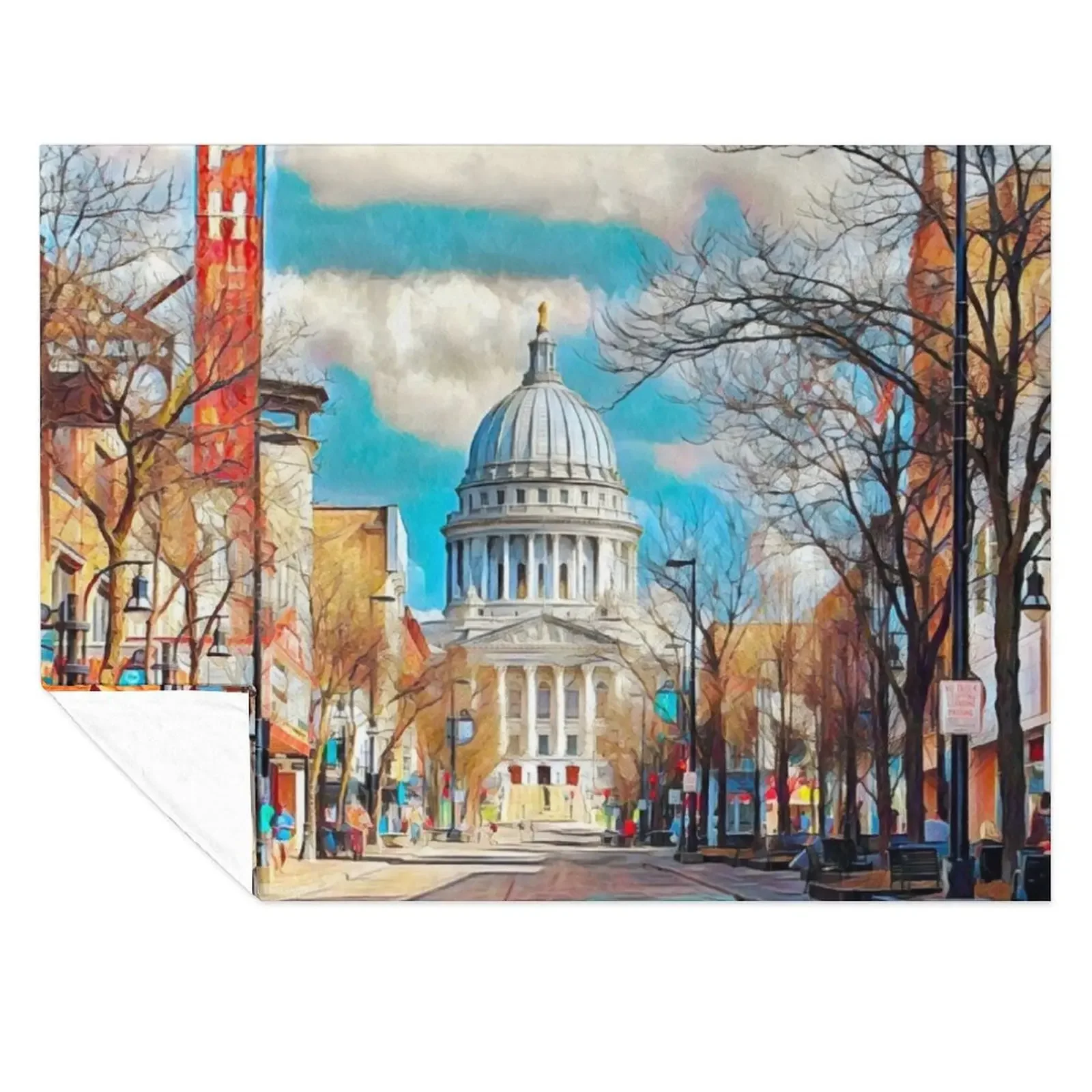 

Madison Wisconsin Throw Blanket Bed Fashionable Decoratives for babies anime Blankets