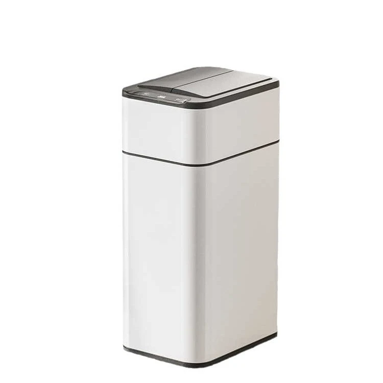 

Intelligent induction automatic bag laying trash can, household double open bathroom with lid toilet