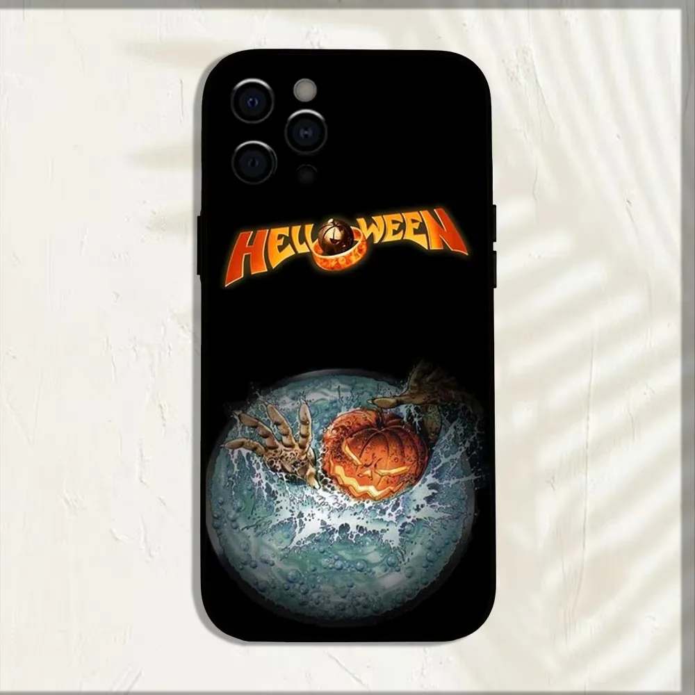 H-helloweenバンド電話ケース、ソフトブラックカバー、Apple iPhone 13、14,13、12,11、pro、x、xs、max、xr、plus、mini