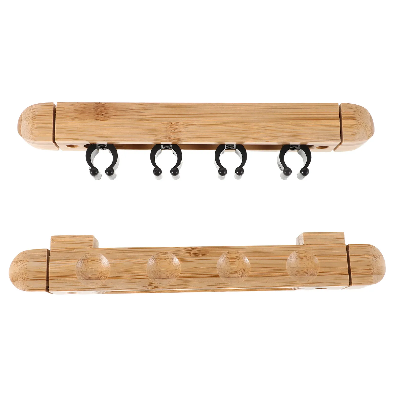 

1Set Wall Mounted Solid Wood Billiard Cue Rack 4 Holes Roman Design Pool Stick Holder Organizer for Club Room