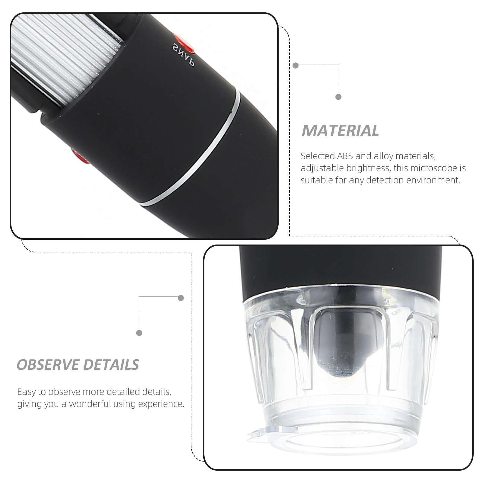 

Digital Handheld Microscope ABS Material USB Connection Electron Magnifier Observation Tool Laboratory Home Insect Student