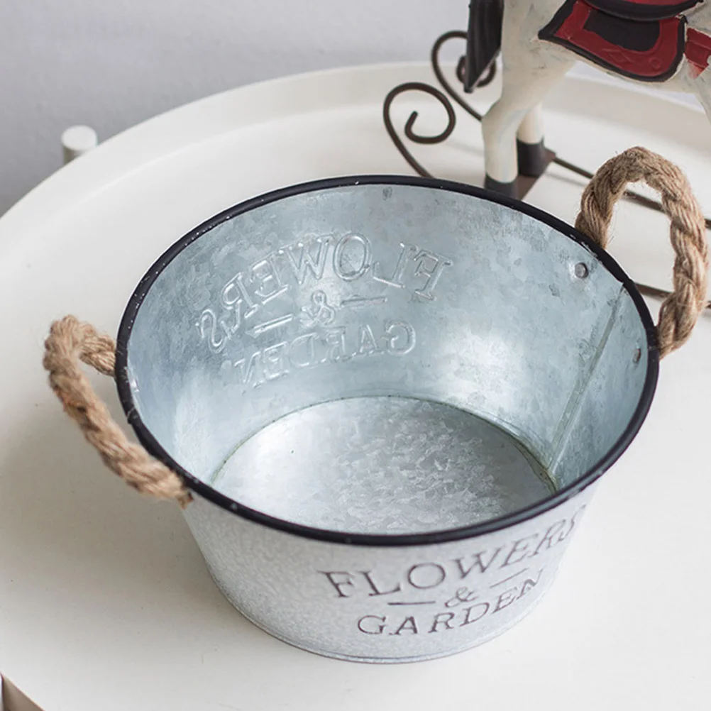 

Tin Succulent Flower Pot Home Planter Adornment Table Ornament Gardening Flowerpot Decoration