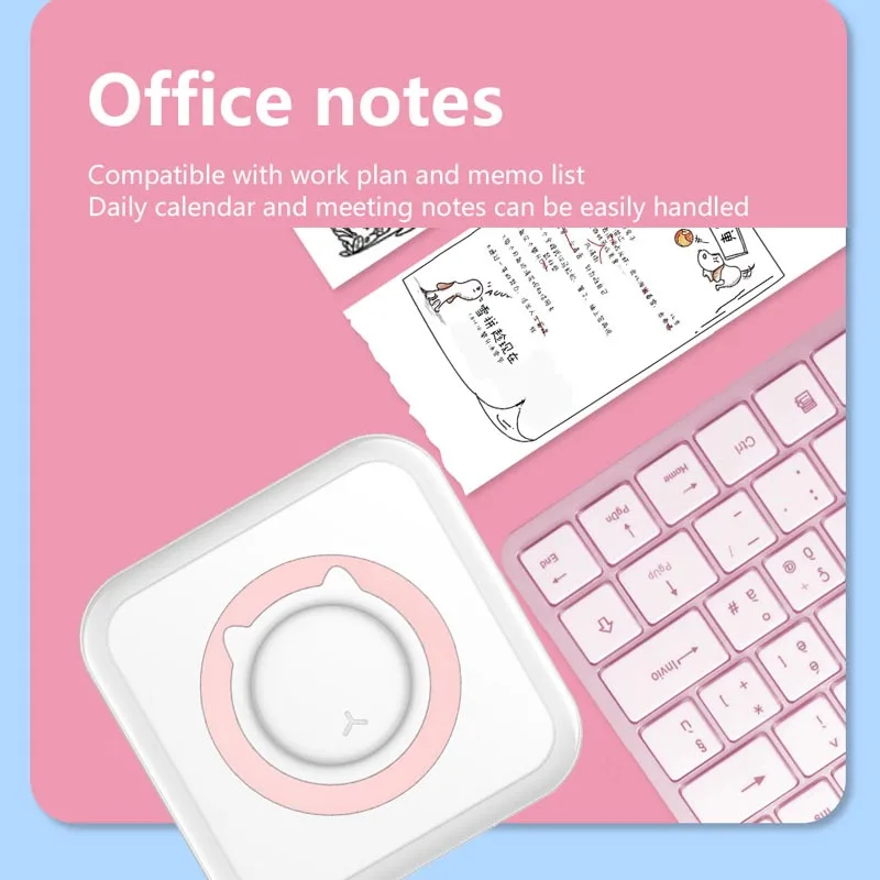 Pocket Thermal Mini Printer Bluetooth 203dpi Photo Label Memo List No Ink Printing Wireless Portable Printer with PU Travel Case