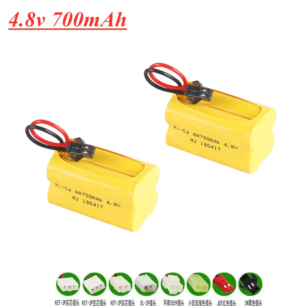 Bateria Ni-CD 4,8 V 700 mAh 4,8 V Akumulator 4 * Zestaw baterii AA do zabawek Rc Łodzie Samochody Czołgi Roboty Pistolety 1-10 szt.