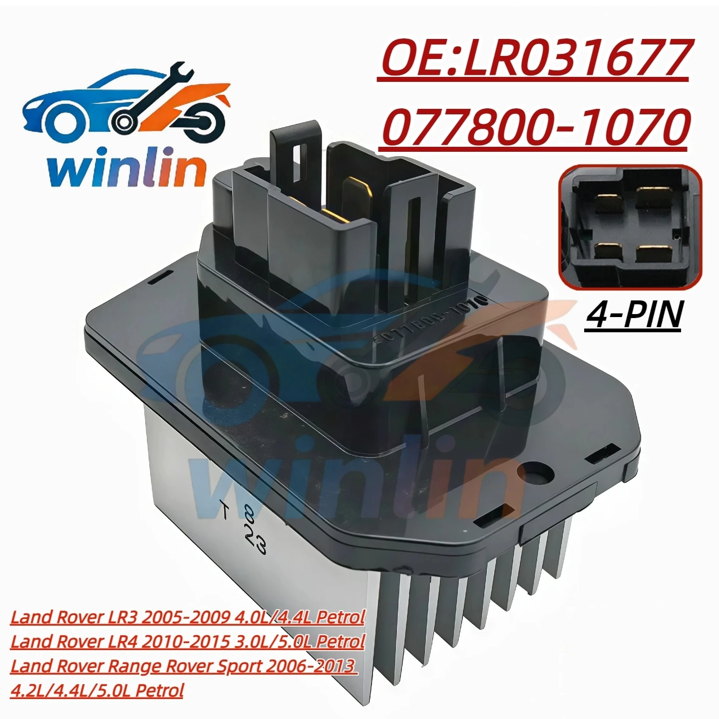 

Car Heater Blower Resistor Motor LR031677 077800-1070 PCE500010 for Land Rover LR3 LR4 Range Rover Sport