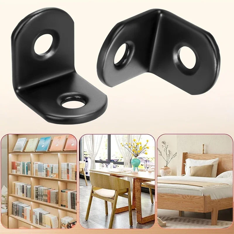 5/6/10 pcs black 90 Degree Angle Bracket Corner Brackets Joint Bracket Fastener Furniture Door Cabinet Screens Wall with Screws