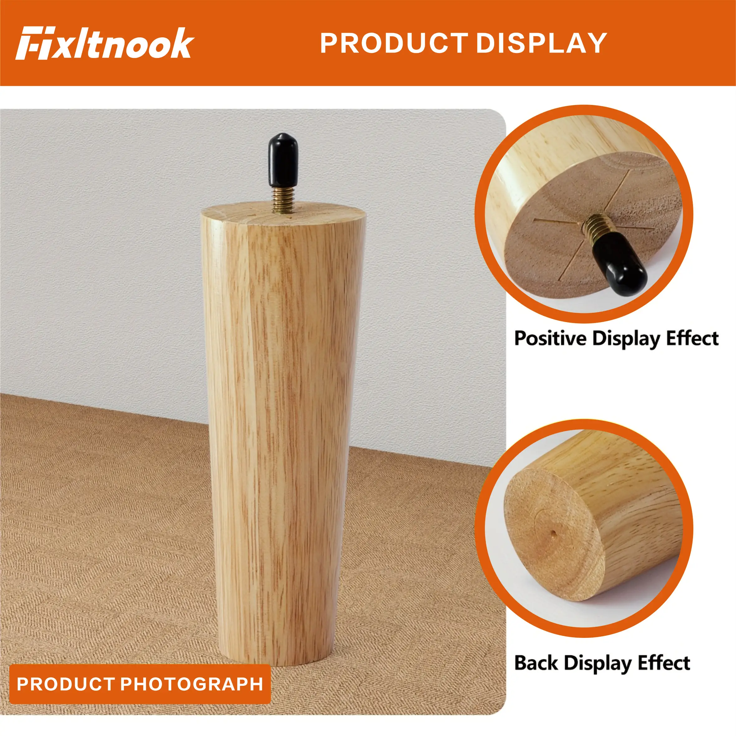 4인치 원목 가구 다리, 중세 현대식 목재 교체용 발 4개