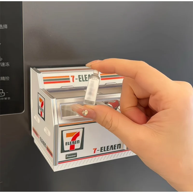 New Magnetic Refrigerator Sticker Mini Horizontal Freezer Model Fridge Magnets Dollhouse Miniature Refrigerator Supermarket Toy #4