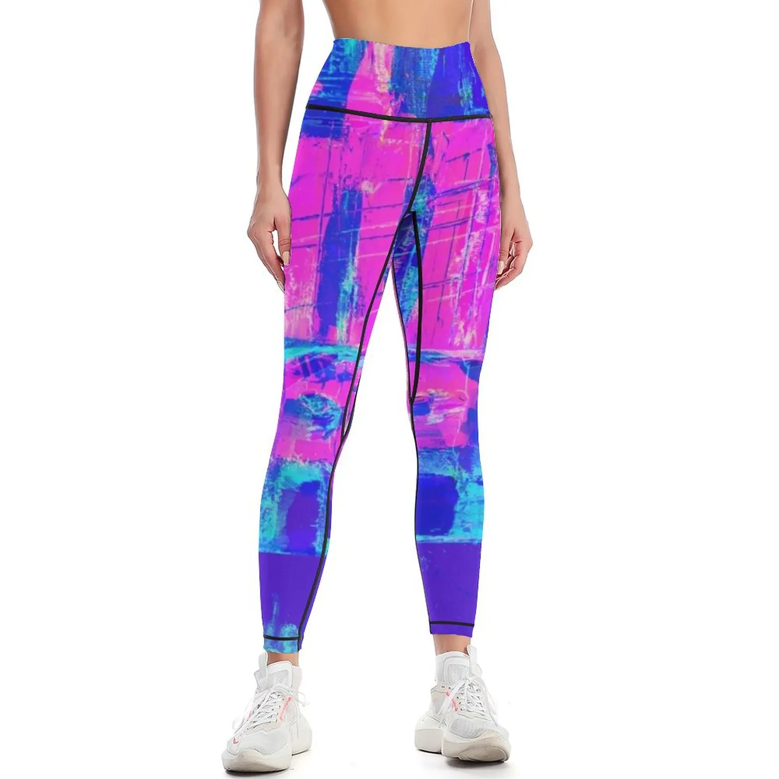 

Cityscape Glitch Leggings gym top Sweatpants sporty woman push up gym clothing Womens Leggings