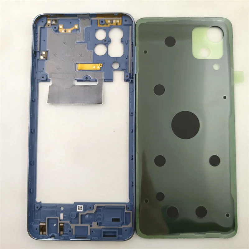 For Samsung Galaxy M32 4G M325FV Phone Housing Middle Frame+Battery Back Cover Case Panel Replacement Parts