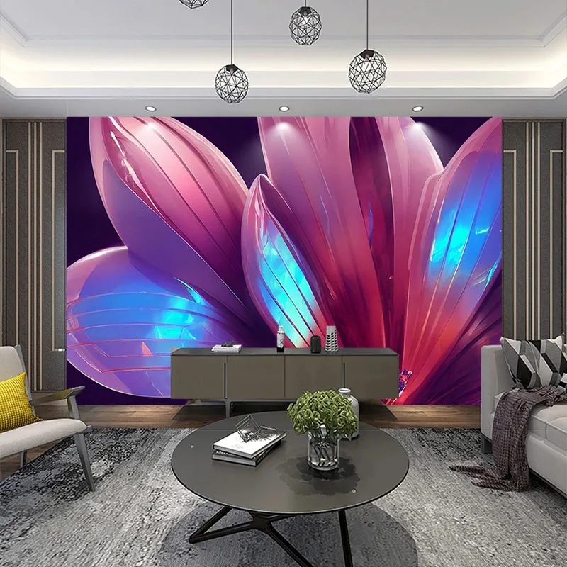 

Custom 3D Modern Three-Dimensional Flower Crystal Flower Living Room Background Wall Mural Papel De Parede Tapety Home Décor