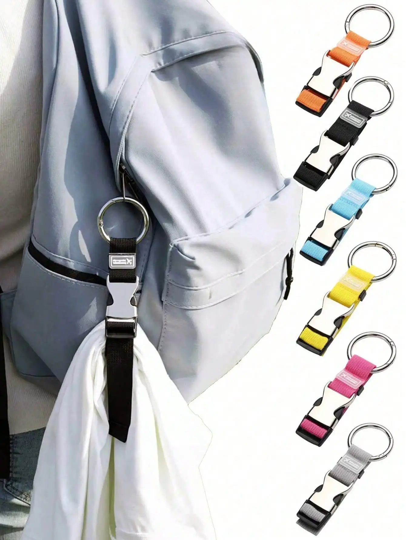 

1Pc Metal Buckle Adjustable Travel Luggage Belt Portable Anti-Theft Packing Strap Multipurpose Secure Binding Belt Fit All Size Luggage Backpack School Travel Storage Accessories