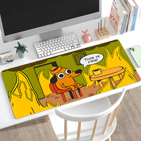 This Is Fine Dog Dachshund Mousepad 900x400mm Large Anti-Slip Mouse Pad Stitched Edges Mat Game Desk Laptop Gaming​ Keyboard Pad