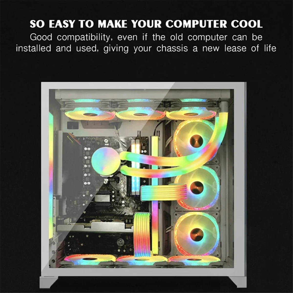 عملي RGB LED قطاع ARGB مزامنة المجلس للكمبيوتر إمدادات الطاقة ATX 24PIN GPU بطاقة الرسومات 8Pin كابل حالة X12