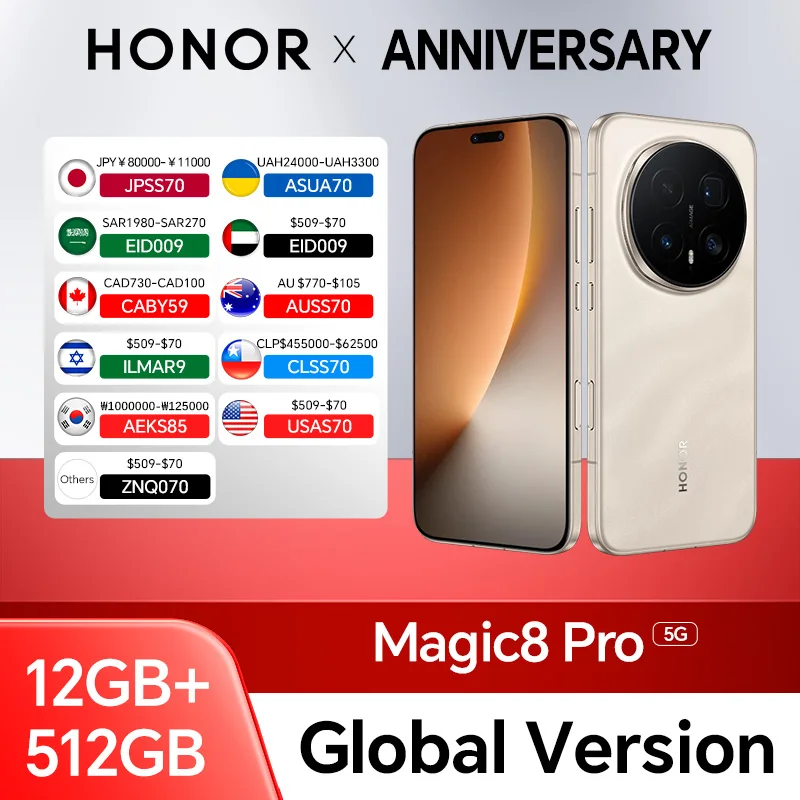2026 New HONOR Magic8 Pro Global Version 12GB+512GB 6.71'' 120Hz OLED Screen 200MP Cameras 7100mAh 100W SuperCharge Android 16