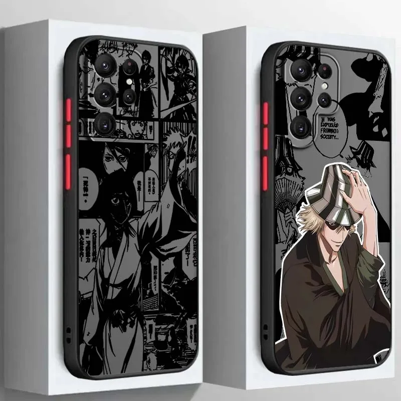 

Bleach Popular Cool Anime Art Phone Case For Samsung S25 S24 S23 S22 S21 S20 S10 S9 Ultra Plus Edge FE 5G Frosted Translucent