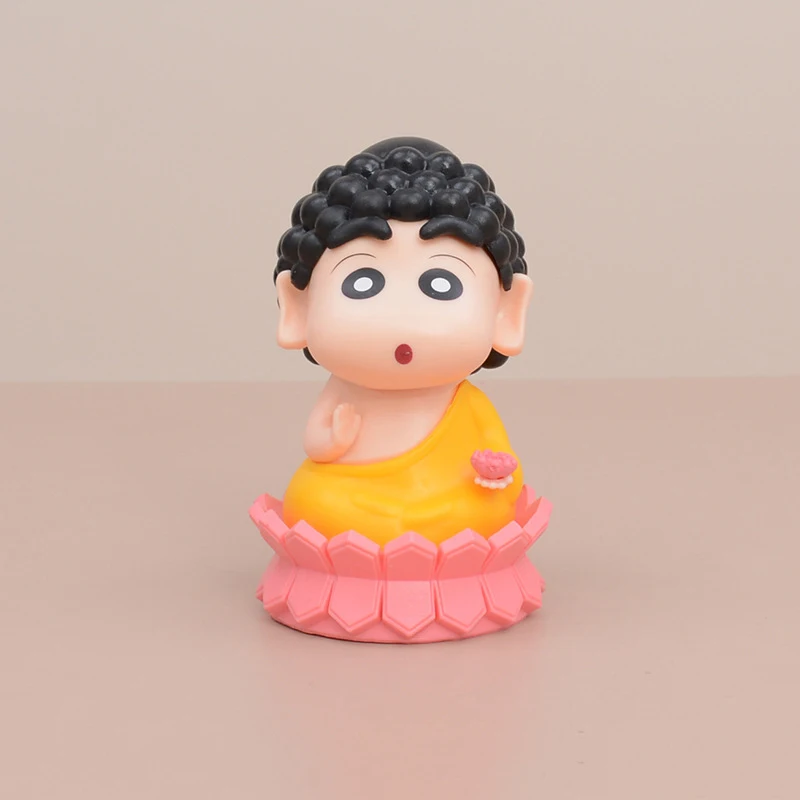 Anime Crayon Shin Chan Figure Cartoon Buddha Crayon Ornaments Wholesale Cute Car Ornaments Kawaii Doll Collect Model Gift