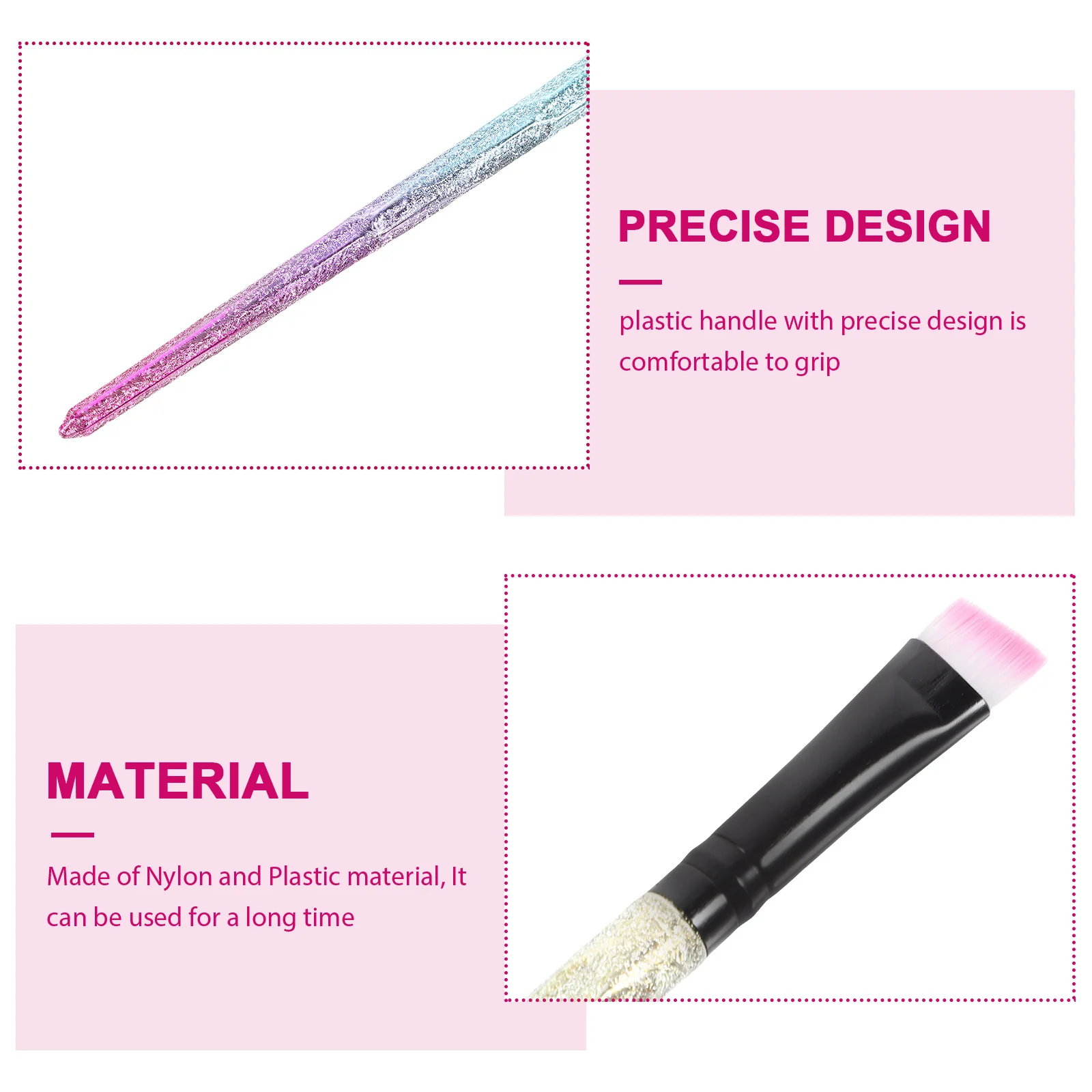Premium make-upborstel Plastic handvat Nylon borstelharen Poederblushborstel voor dames Professioneel dagelijks gebruik (-055)