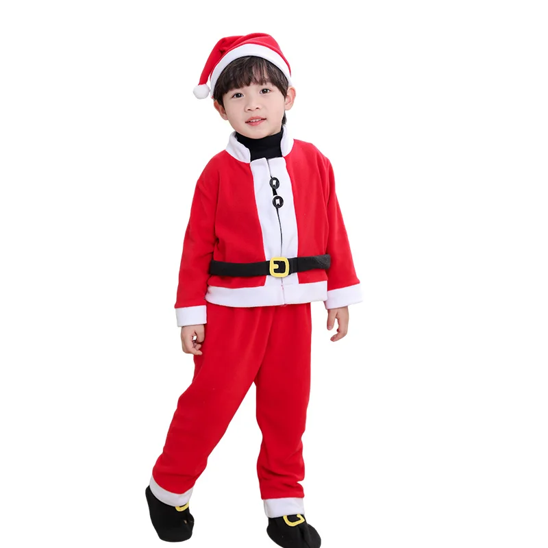 Santa Claus costume for children, Same style Red Classic Christmas Costume for boys and girls,